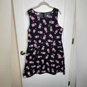 Dangerfield Unicorn Tears Bottle Print Dress Women’s Plus Size 16